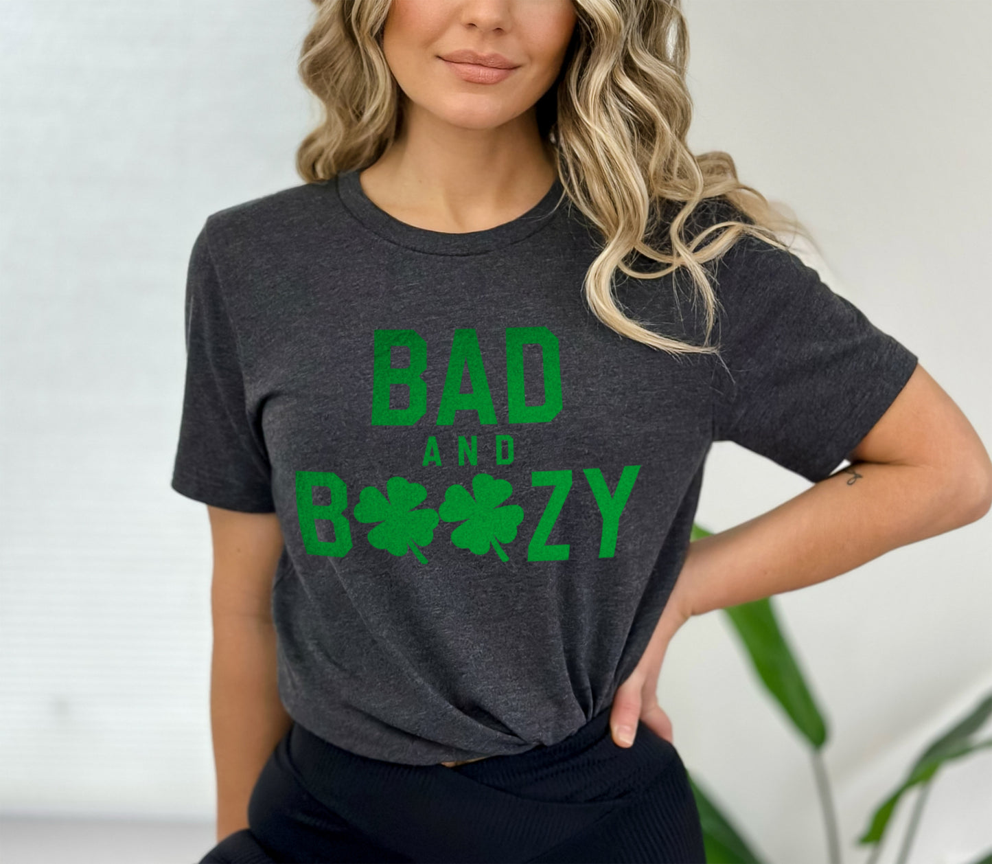 Bad and Boozy Funny St Patrick's Day Drinking Shirt