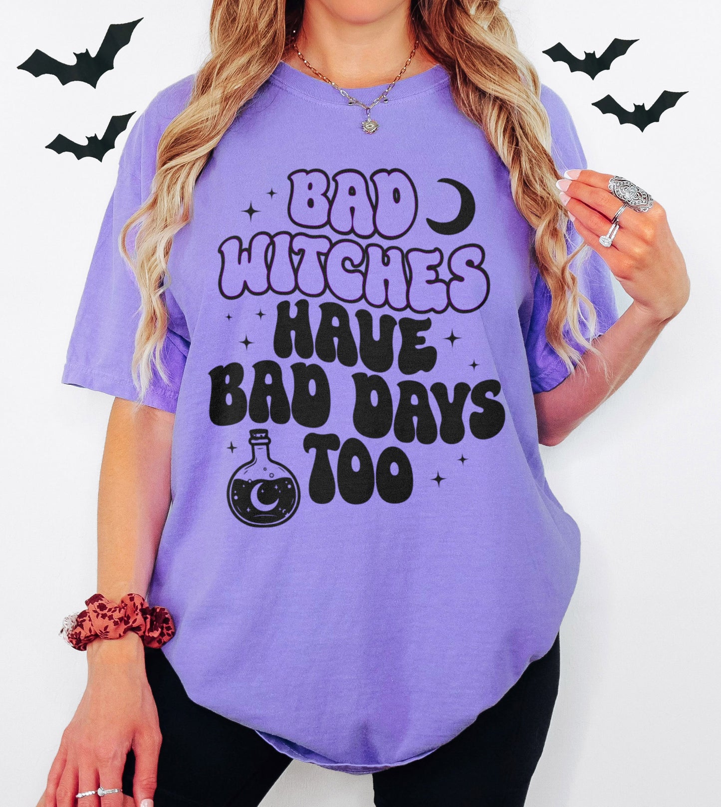 Bad Witches Have Bad Days Too Funny Witch Halloween Shirt, Halloween Mental Health Shirt