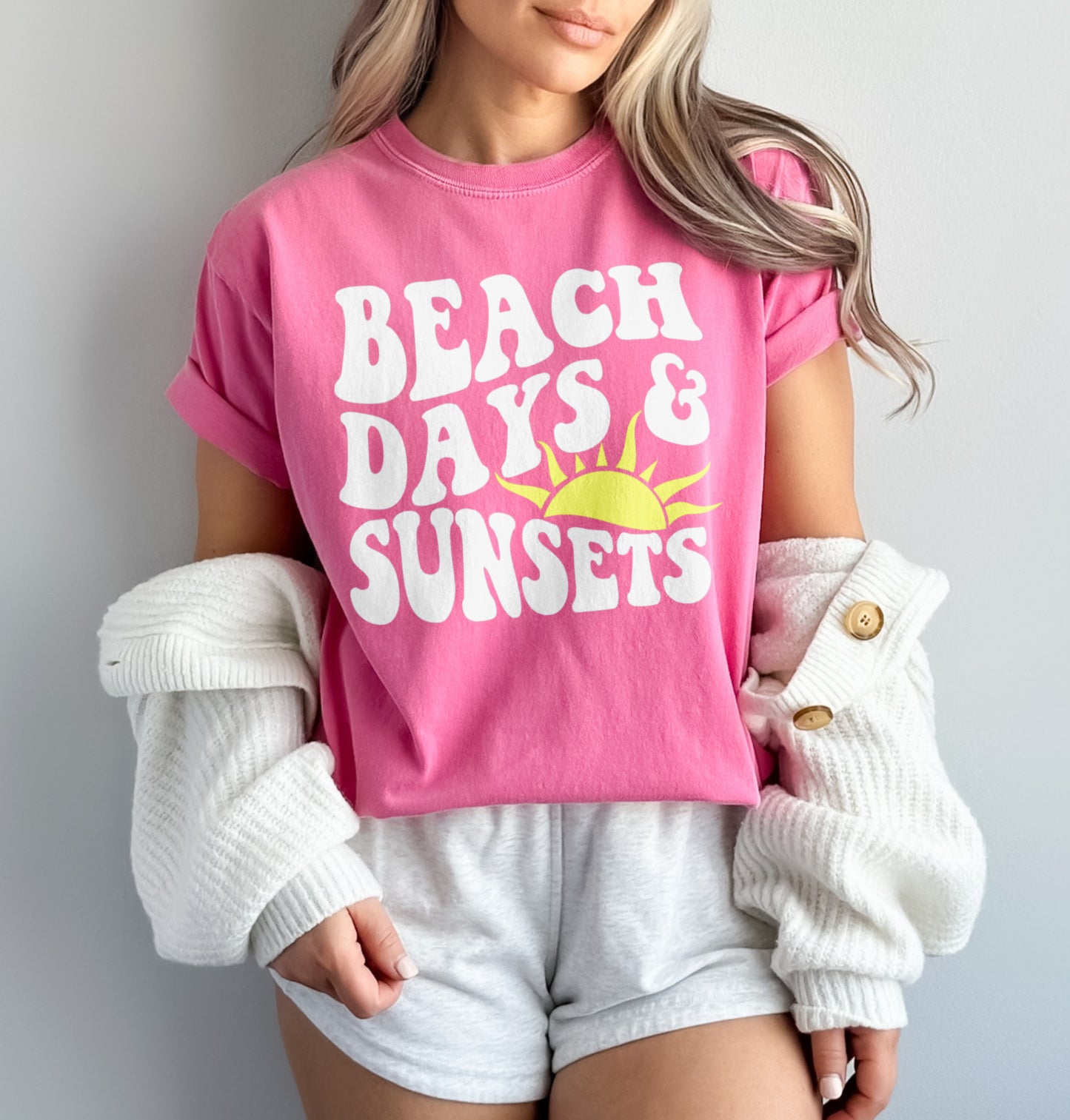 Beach Days and Sunsets Retro Summer Beach Shirt