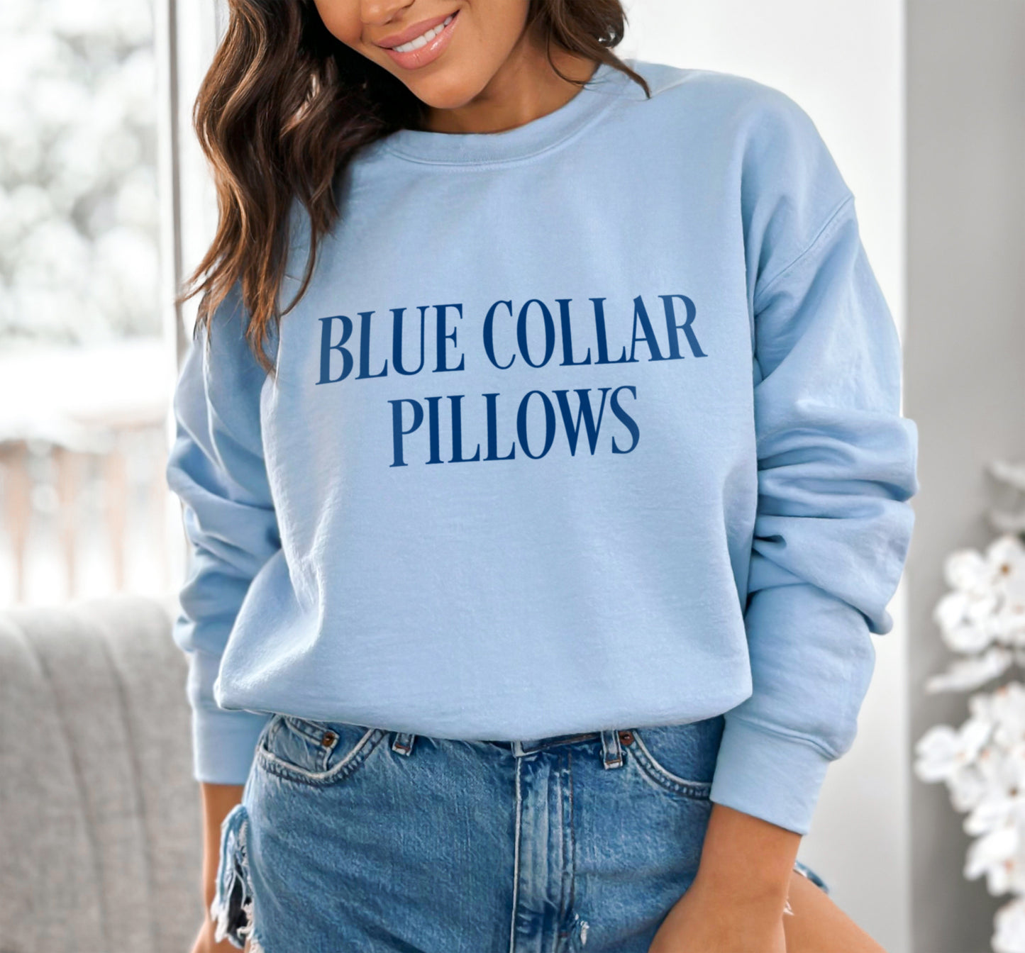 Blue Collar Pillows Sweatshirt