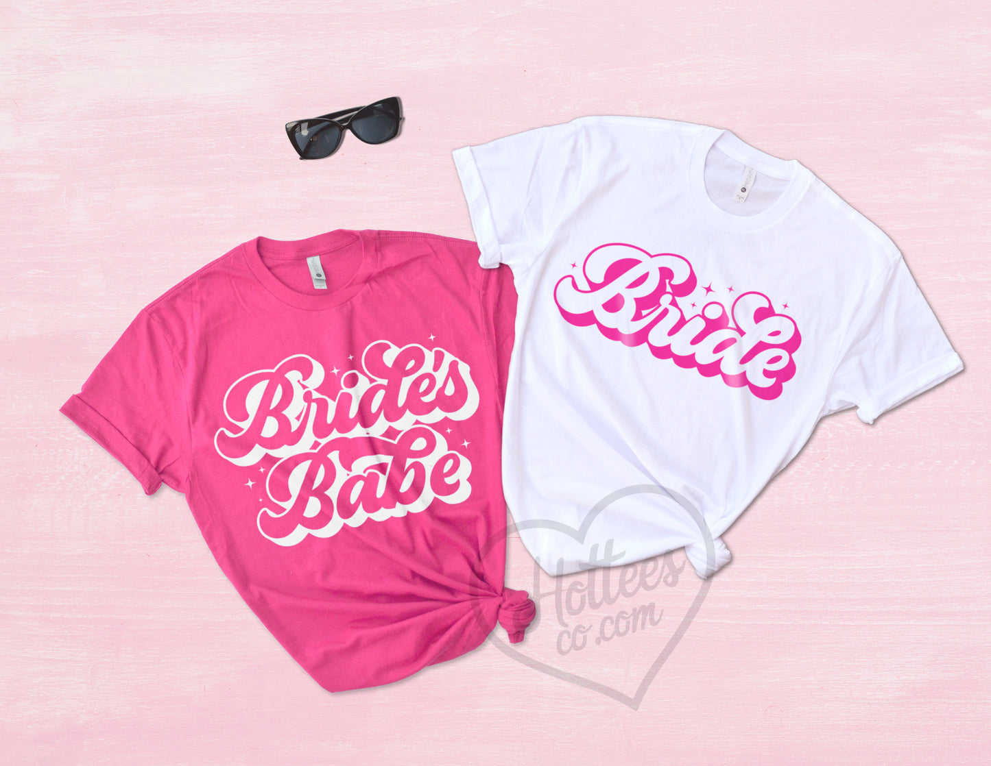 Bride and Bride's Babe Bachelorette Party Shirt, Retro Bride and Bridesmaid Matching Bachelorette Shirts