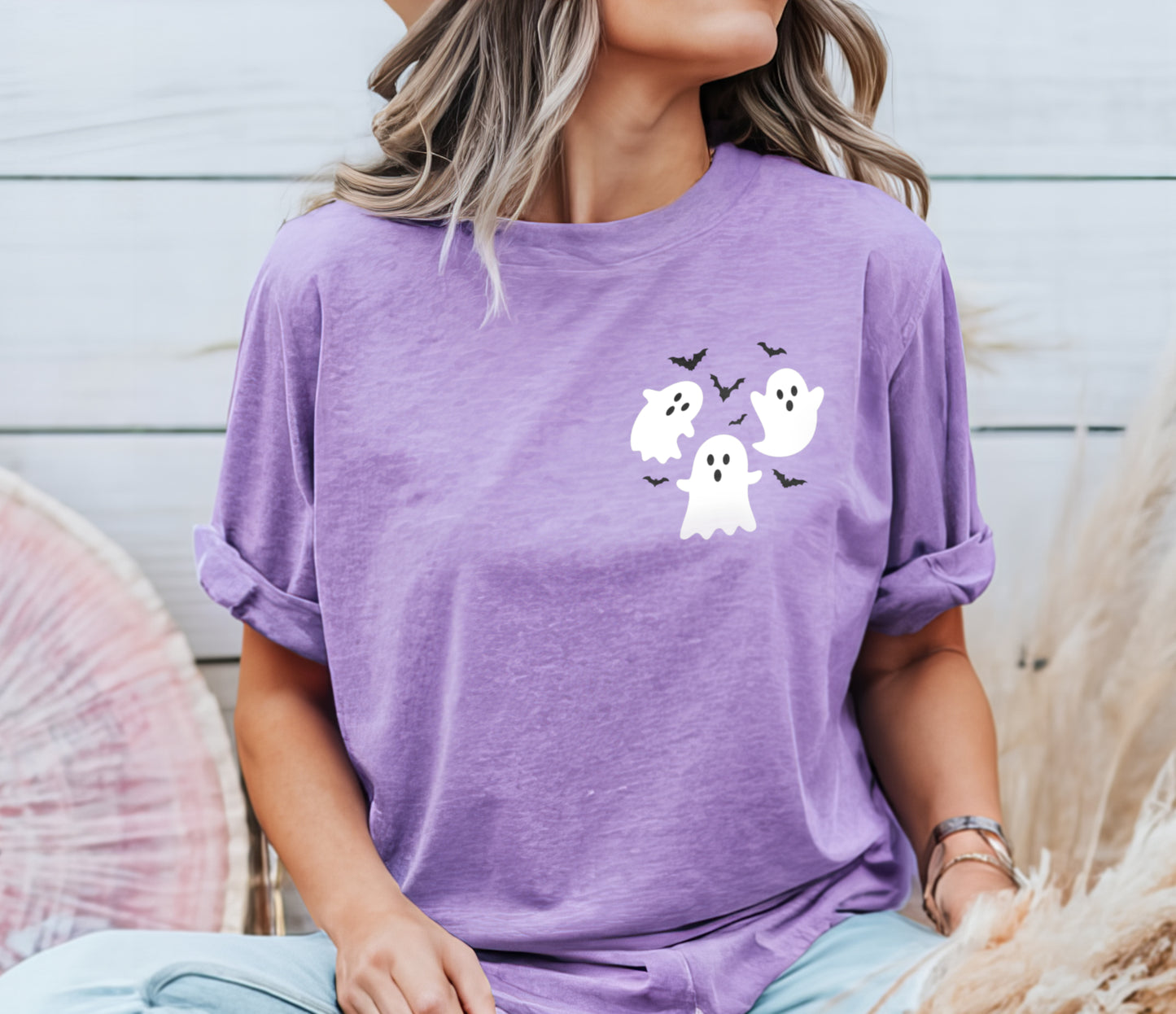 Ghosts and Bats Spooky Season Halloween Shirt