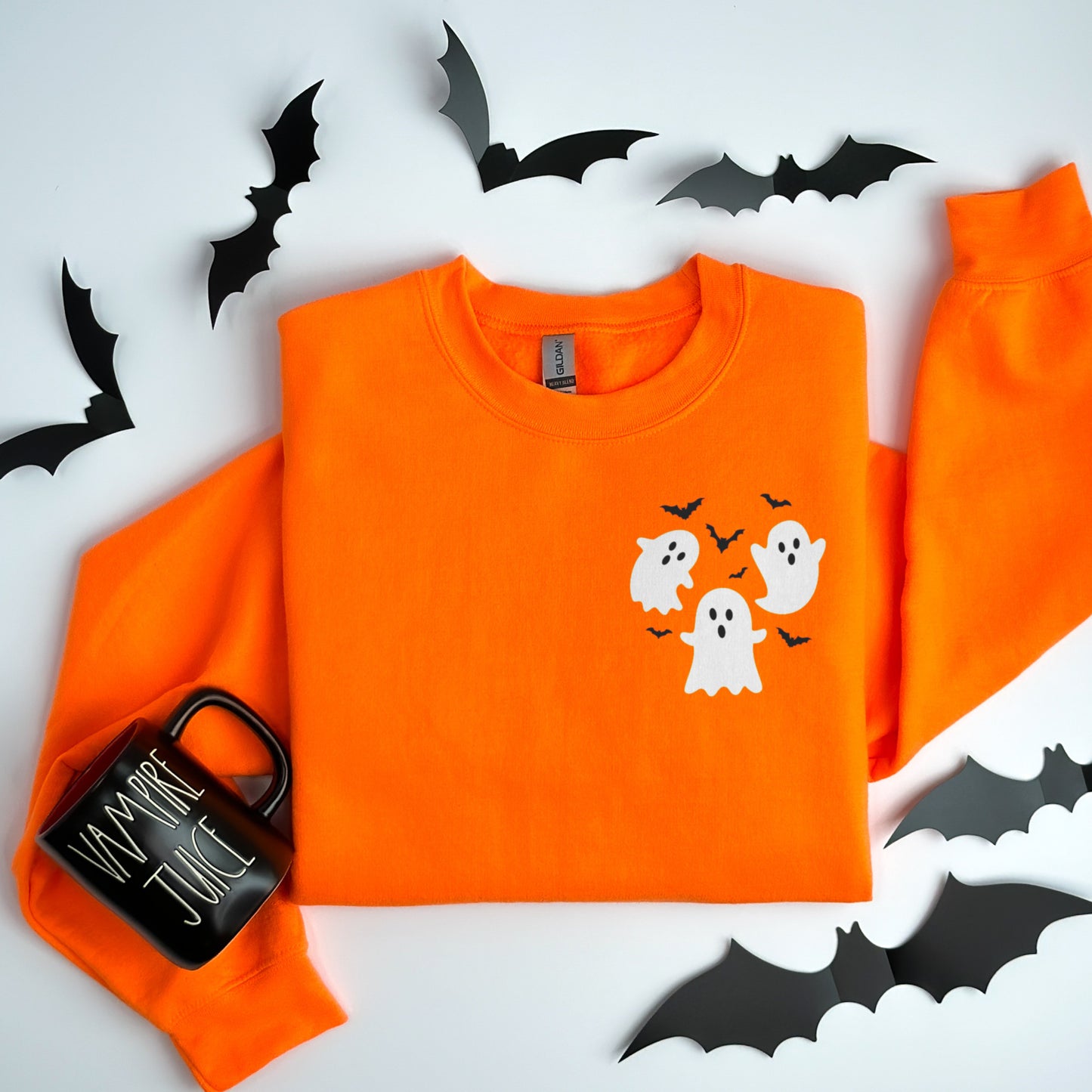 Ghosts and Bats Spooky Halloween Sweatshirt