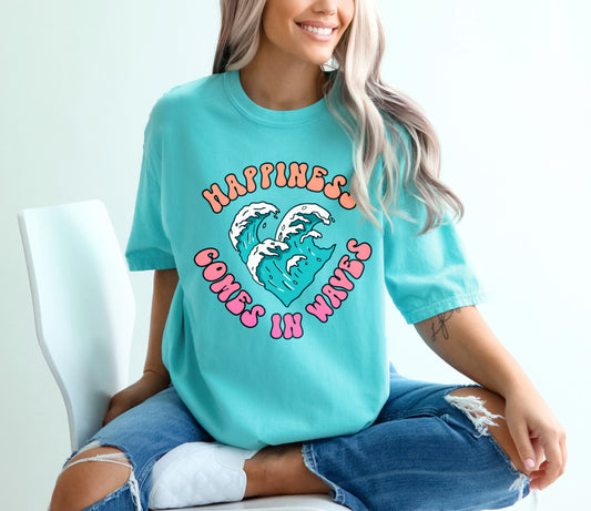 Happiness Comes In Wave Surfer Shirt, Ocean Waves Love Surfing Shirt