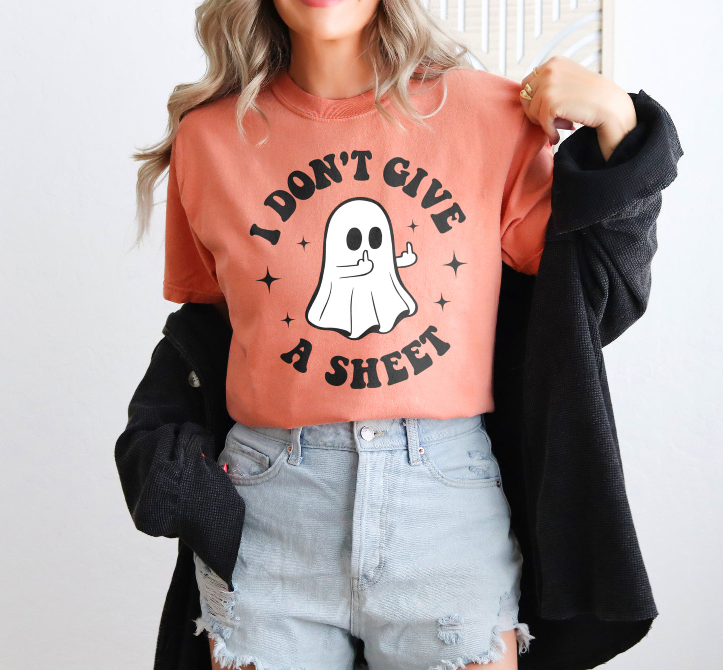 I Don't Give a Sheet Funny Ghost Middle Finger Shirt