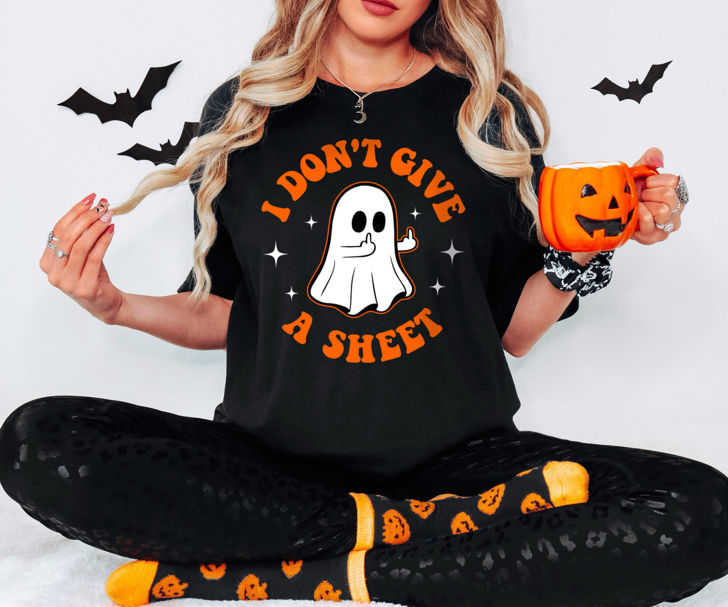 I Don't Give a Sheet Funny Ghost Middle Finger Shirt