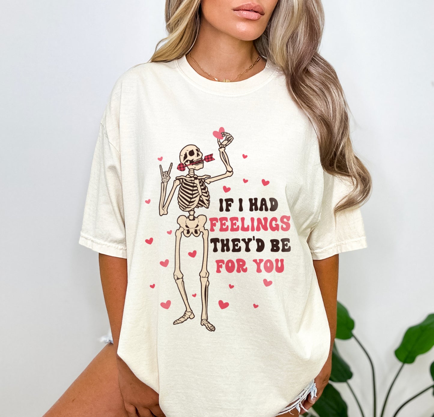 If I Had Feelings They'd Be For You Valentine's Day Shirt, Dead Inside Skeleton Funny Valentine's Day Shirt