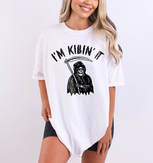 I'm Killin' It Funny Grim Reaper Halloween Shirt