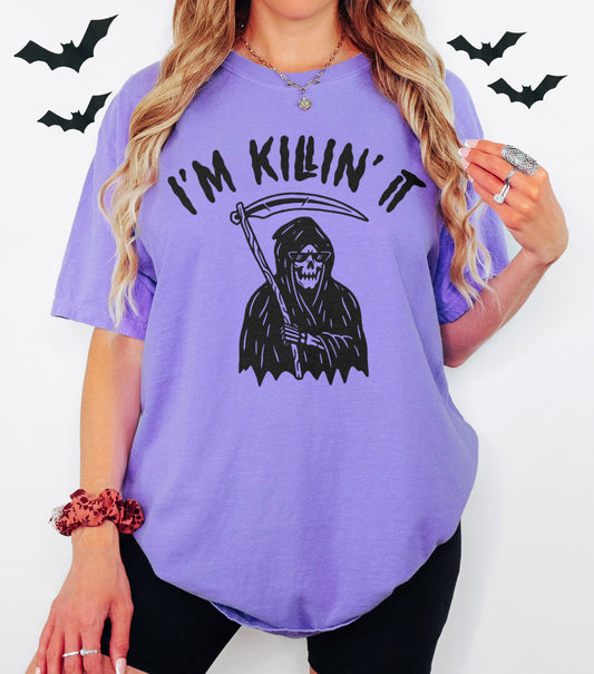 I'm Killin' It Funny Grim Reaper Halloween Shirt