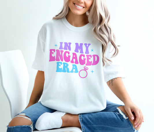 In My Engaged Era Shirt, Pink Retro Fiancee Shirt