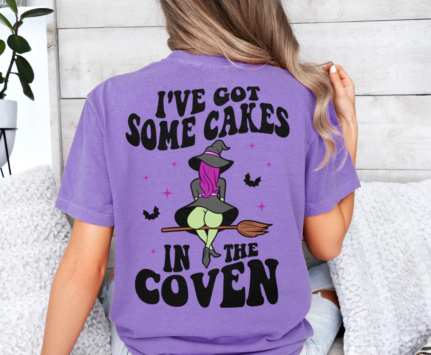 I've Got Some Cakes in the Coven Funny Booty Witch Adult Halloween Shirt