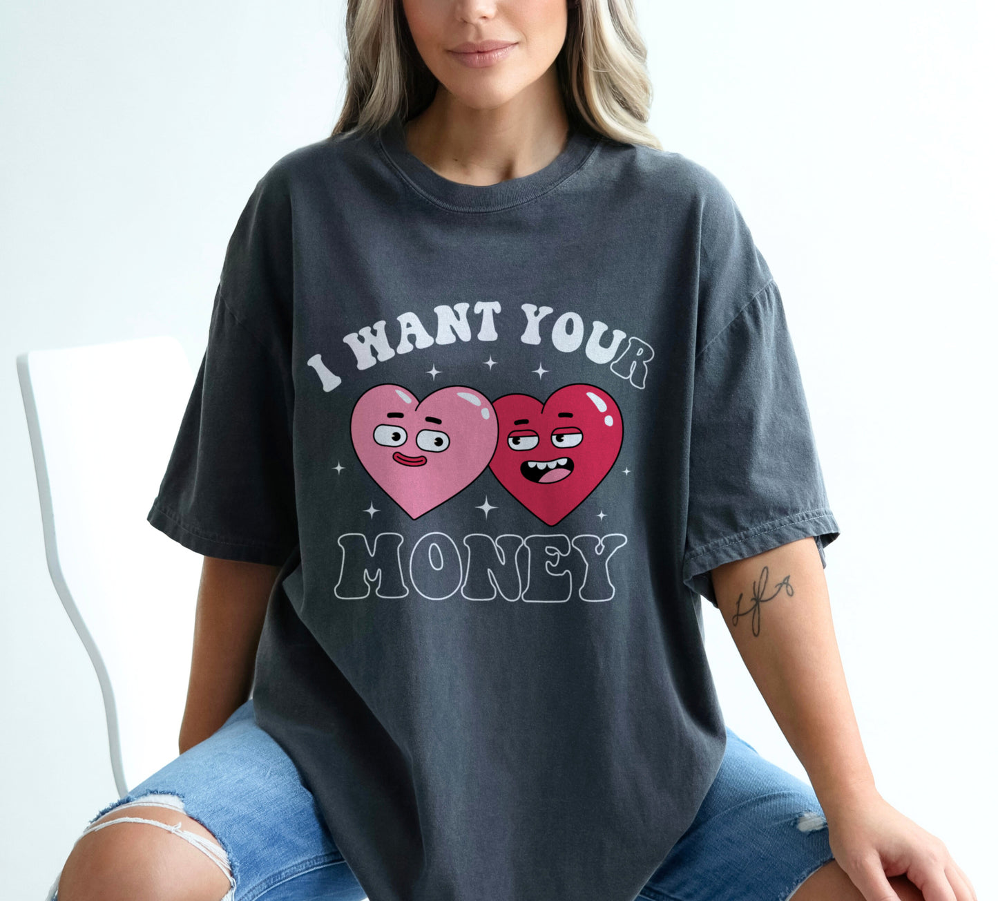 I Want Your Money Funny Valentine's Day Shirt, I Want You Retro Heart Love Valentine's Day Shirt