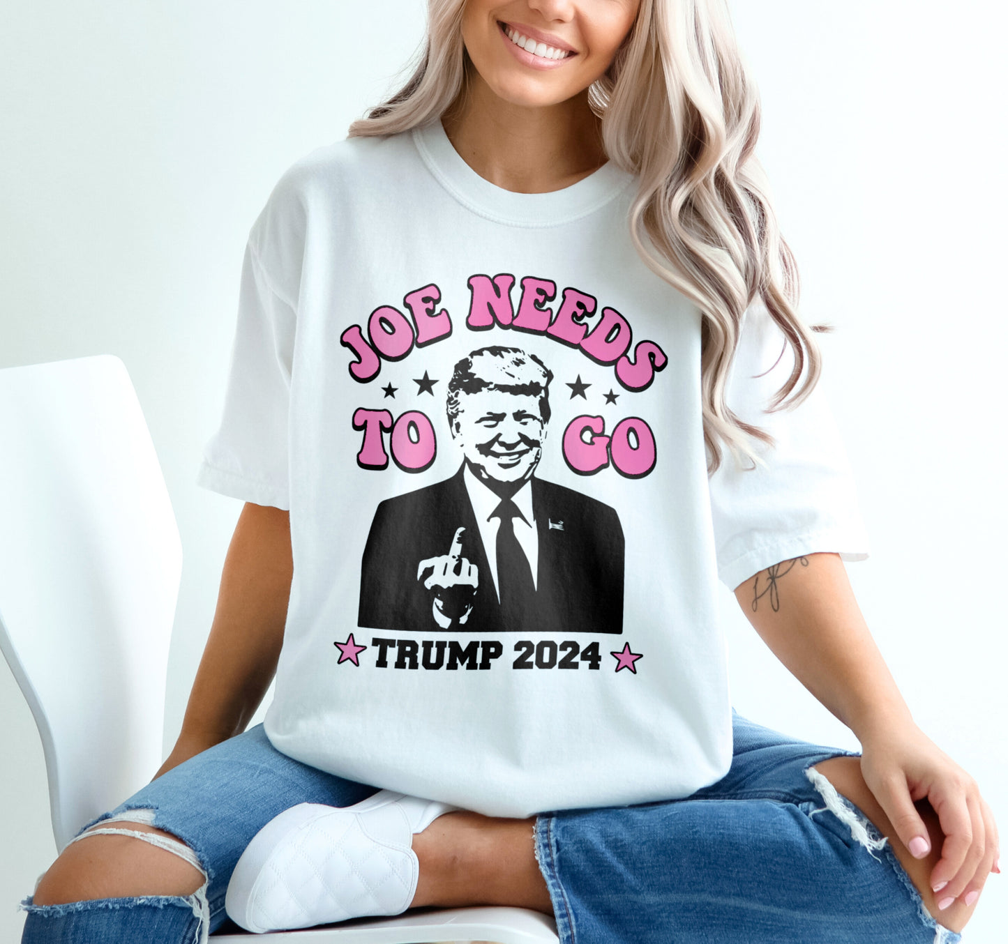 Joe Needs To Go Middle Finger Donald Trump 2024 Republican Shirt