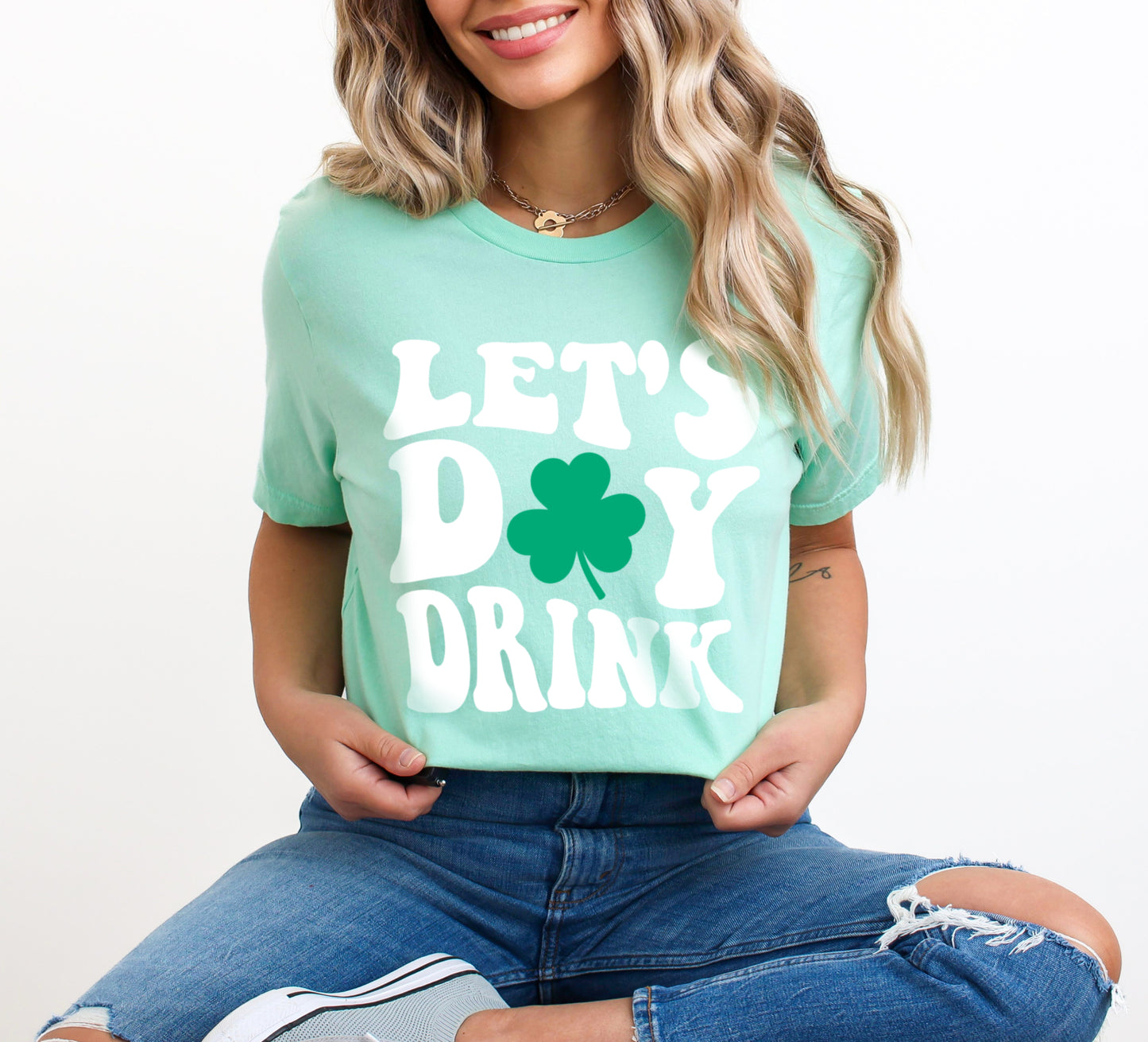 Let's Day Drink Shamrock St Patrick's Day Drinking Shirt