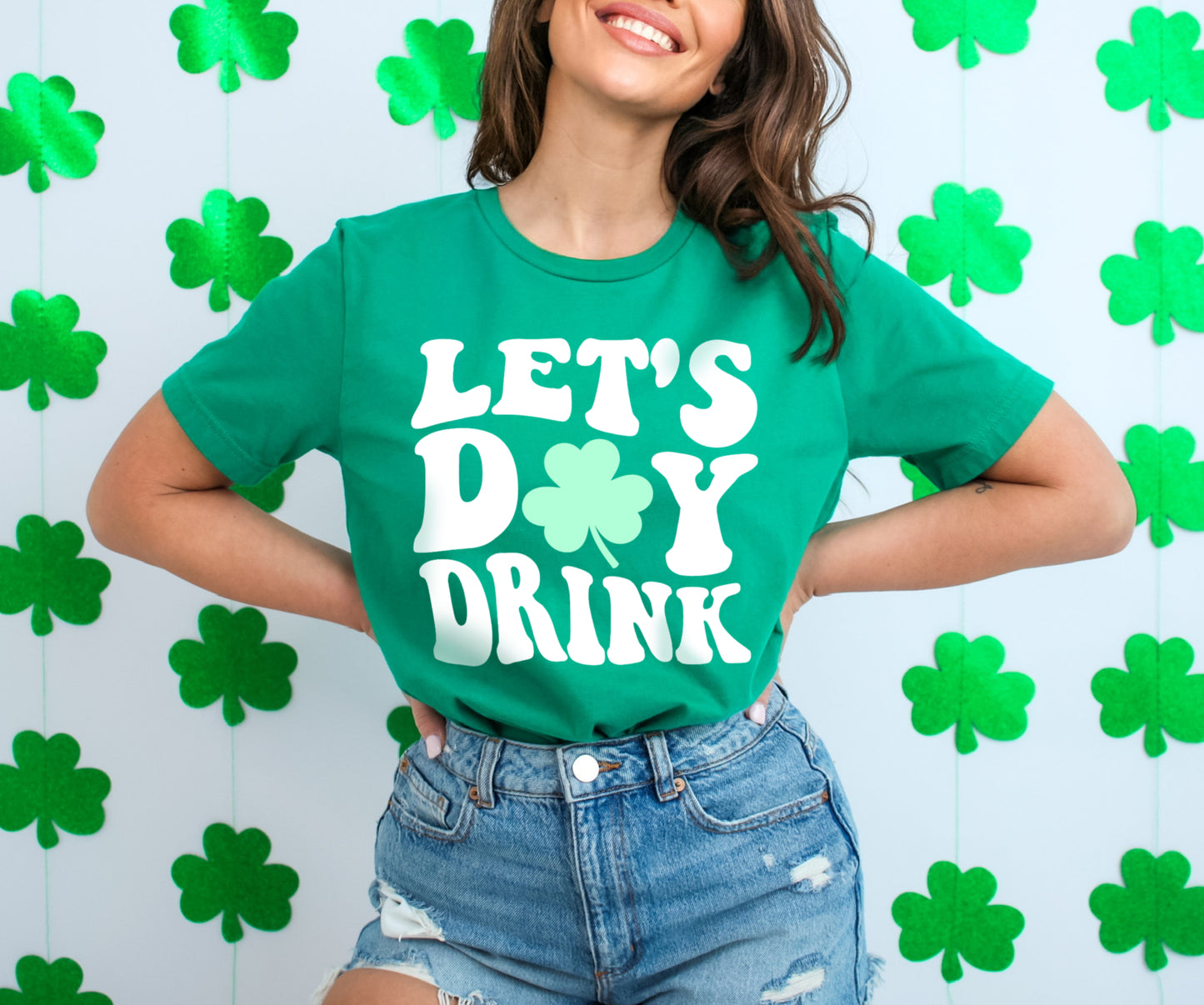 Let's Day Drink Shamrock St Patrick's Day Drinking Shirt