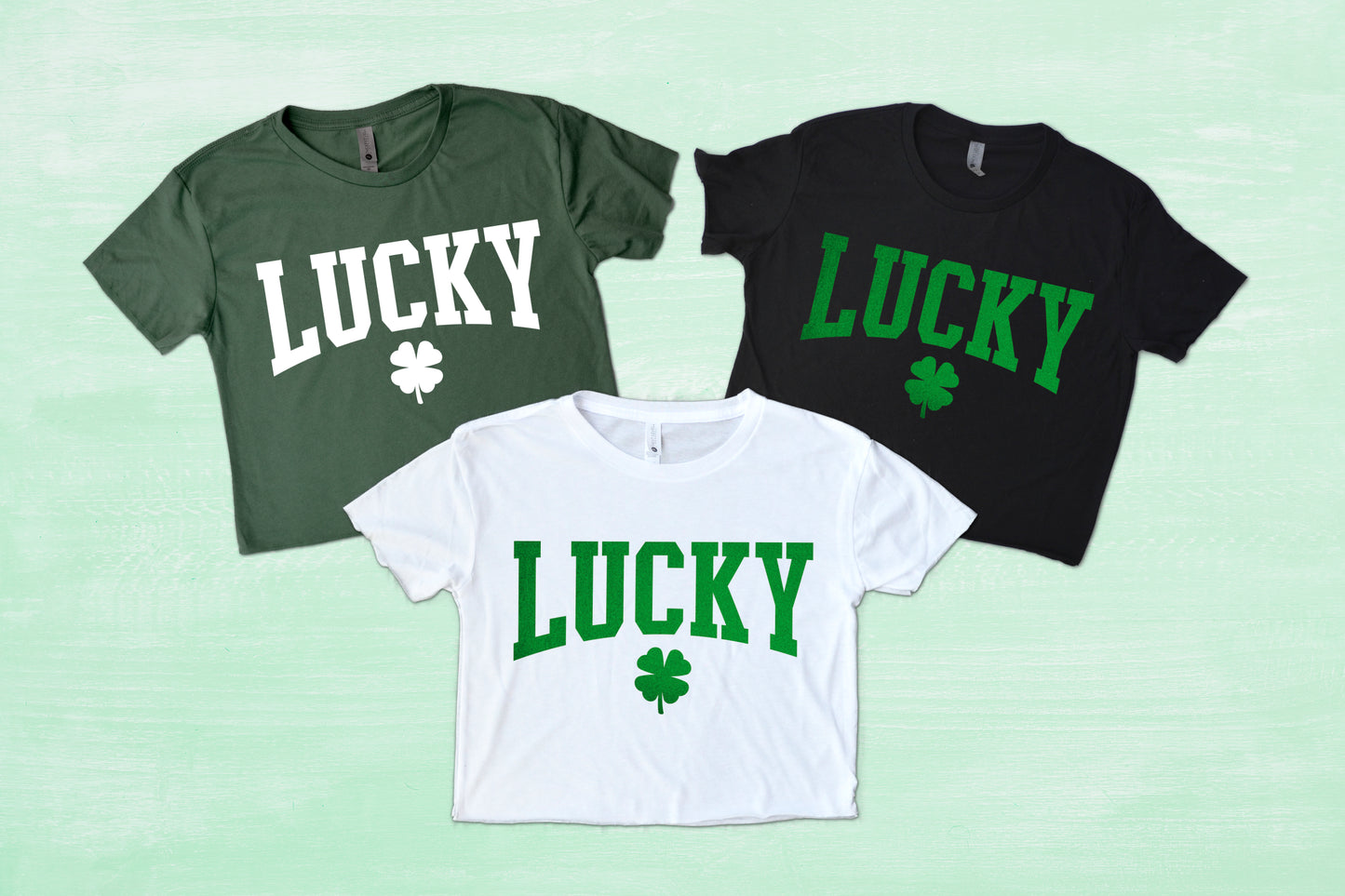 Lucky Shamrock St Patrick's Day Crop Top Shirt