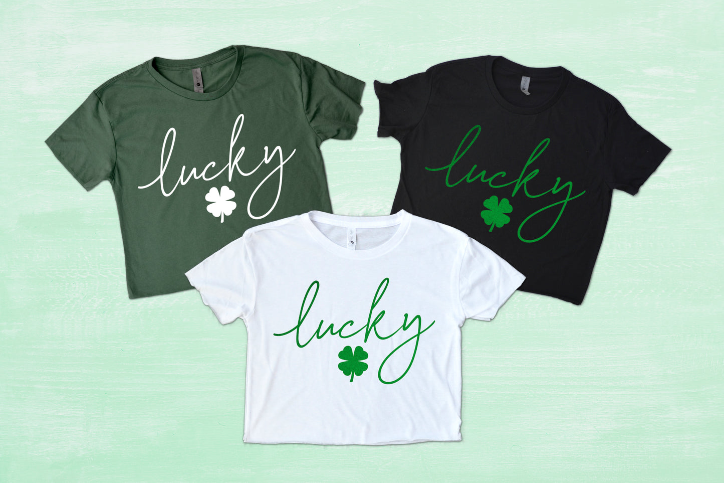 Lucky Shamrock St Patrick's Day Crop Top Shirt