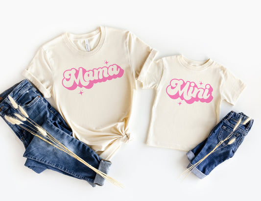 Mama and Mini Matching Shirts, Retro Mommy and Me Mom and Daughter Shirts