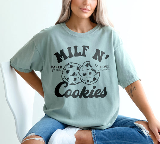 Milf N' Cookies Funny Mom Shirt