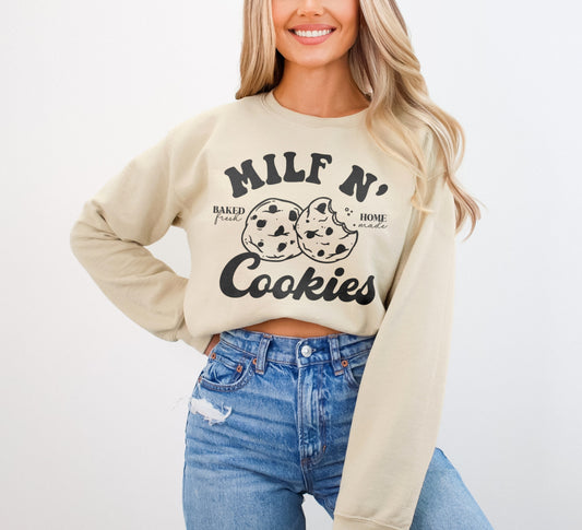 Milf N' Cookies Funny Mom Milf Sweatshirt