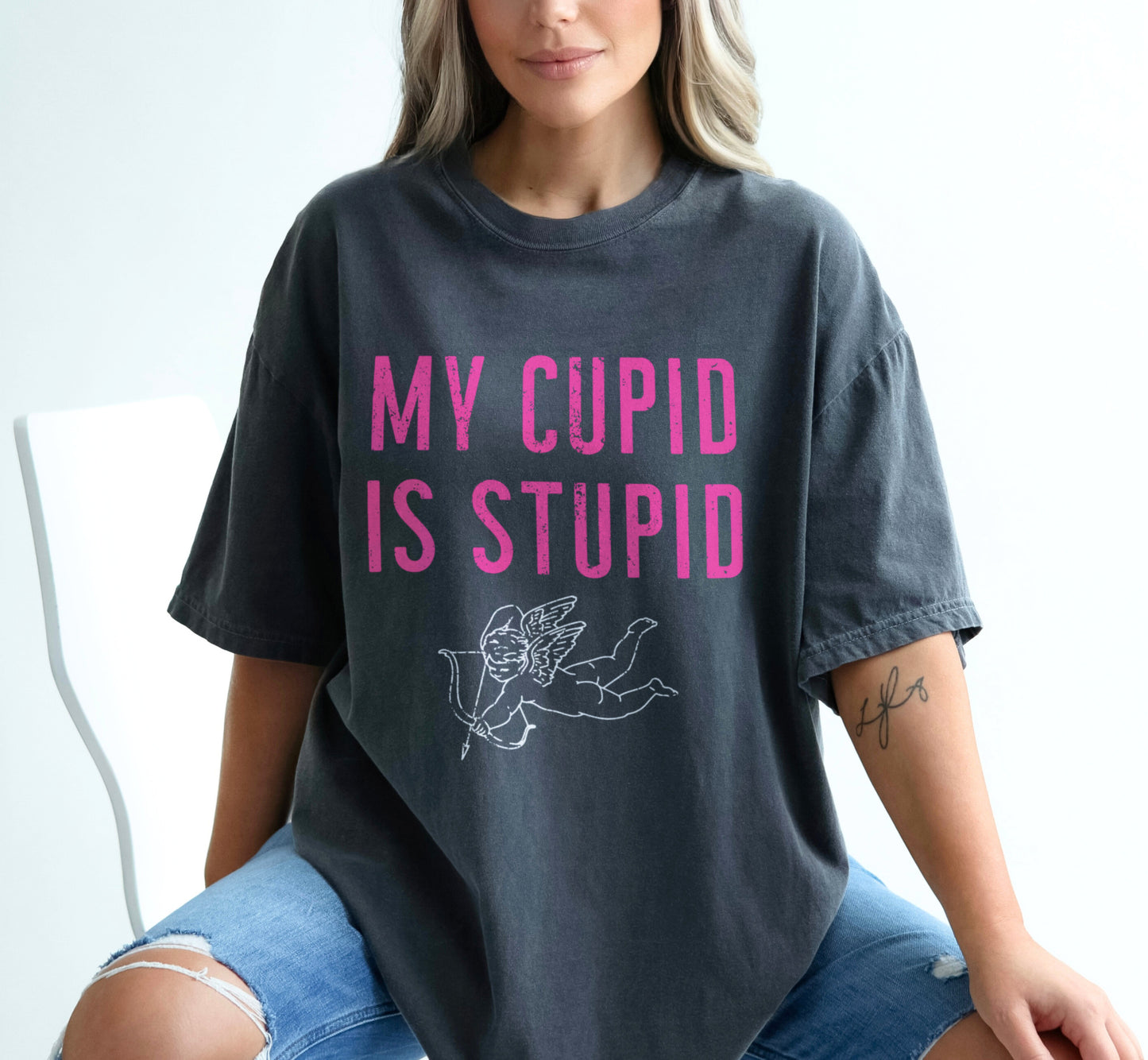 My Cupid Is Stupid Funny Valentine's Day Shirt, Love Sucks Funny Break Up and Divorce Shirt