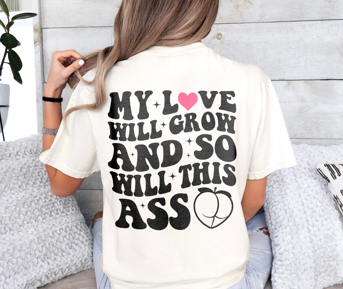 My Love Grows But So Will This Ass Funny Valentine's Day Shirt, Muscle Mommy Gym Valentine's Day Pump Cover Shirt