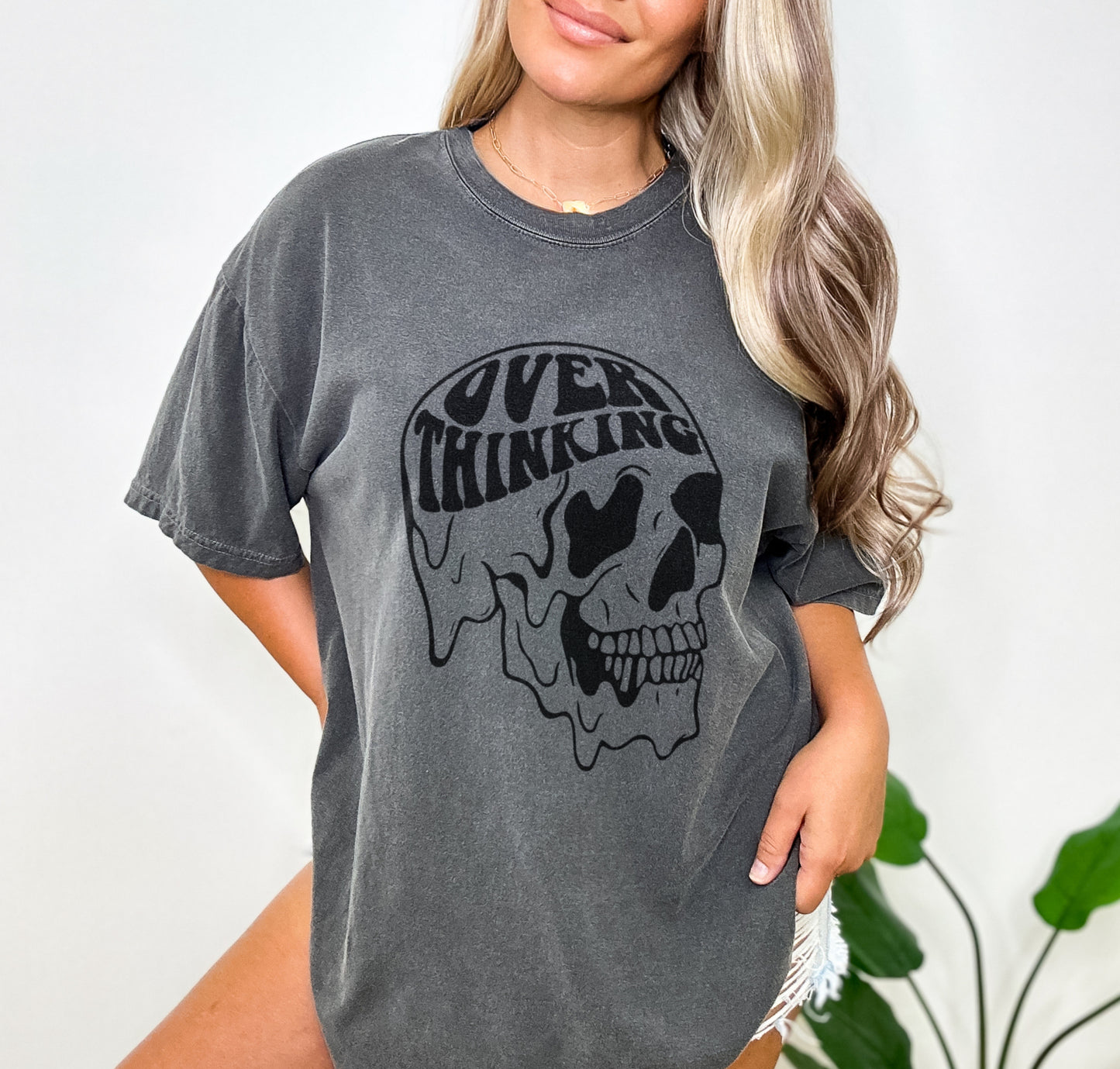 Overthinking Melting Skull Anxiety Shirt