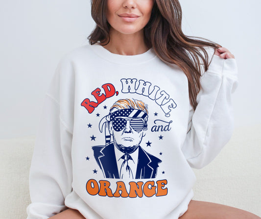 Red White and Orange Donald Trump Republican Sweatshirt