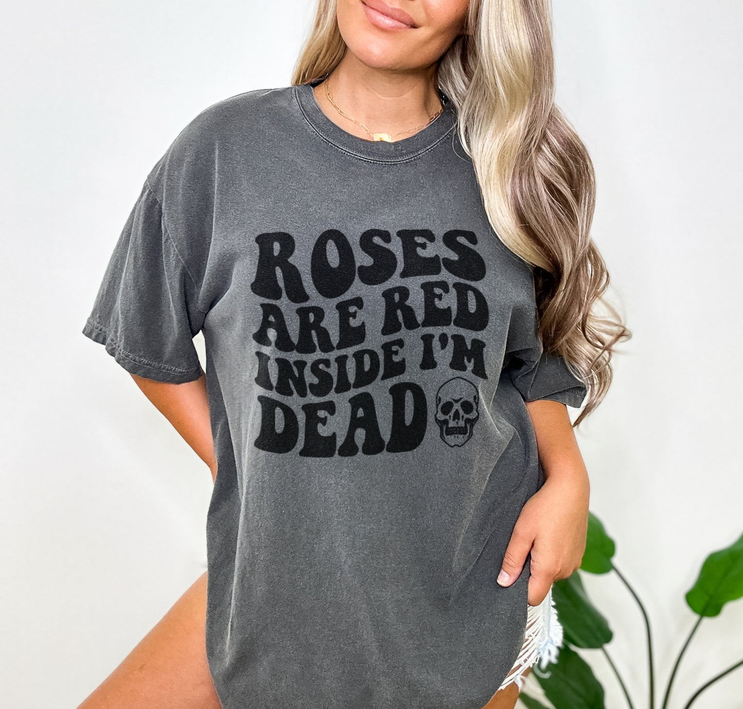 Roses are Red Inside I'm Dead Funny Valentine's Day Shirt, I'm Dead Inside Skull Valentine's Day Shirt