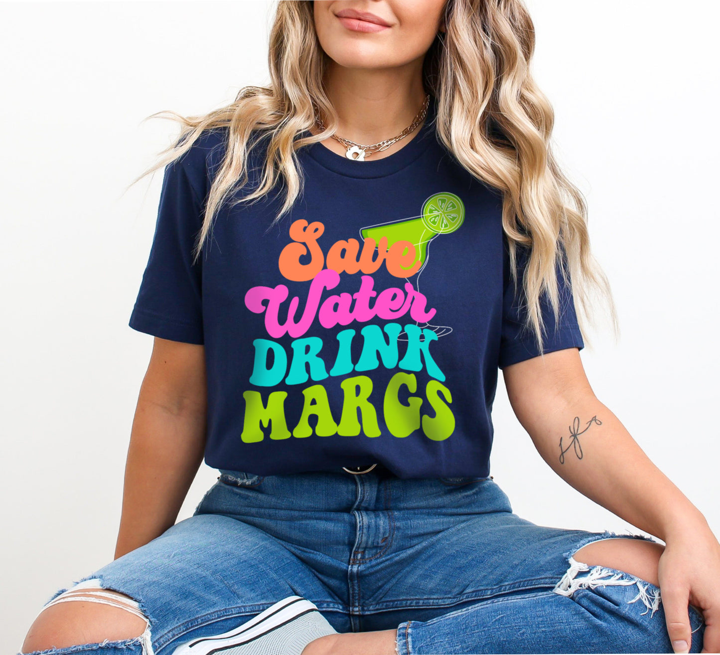 Save Water Drink Margs Funny Tequila Margarita Drinking Shirt