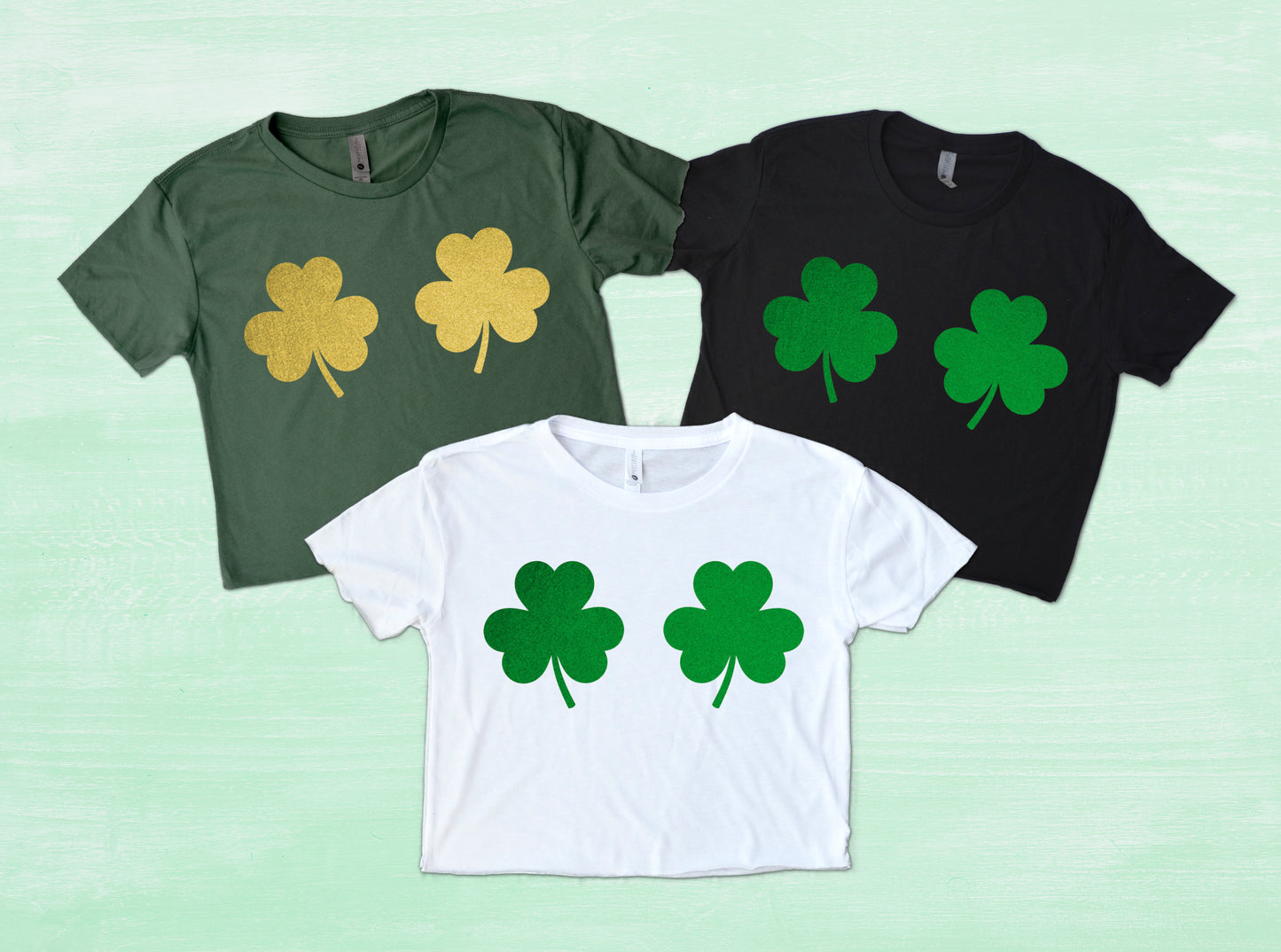 Shamrock Boobs St Patrick's Day Drinking Crop Top Shirt