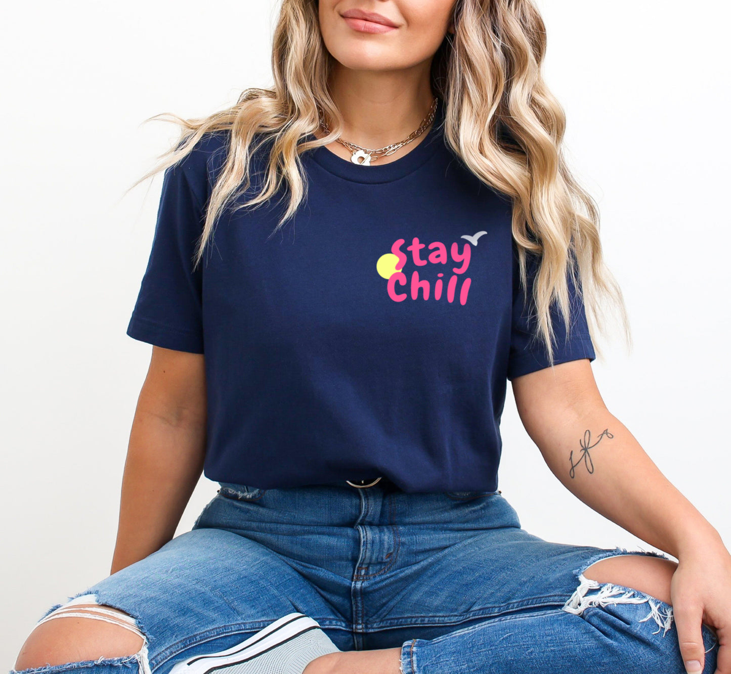 Stay Chill Skeleton Drinking on the Beach Shirt