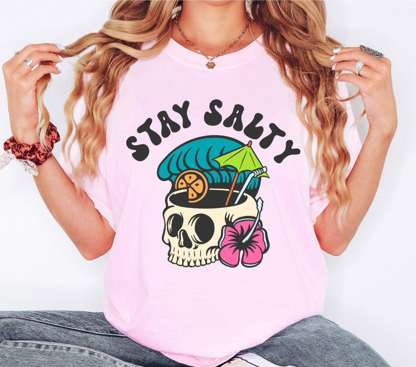 Stay Salty Skull Margarita Tequila Beach Summer Shirt