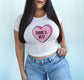 Thank U Next Candy Heart Funny Valentine's Day Crop Top Baby Tee, Thank You Next Galentine's Day Shirt