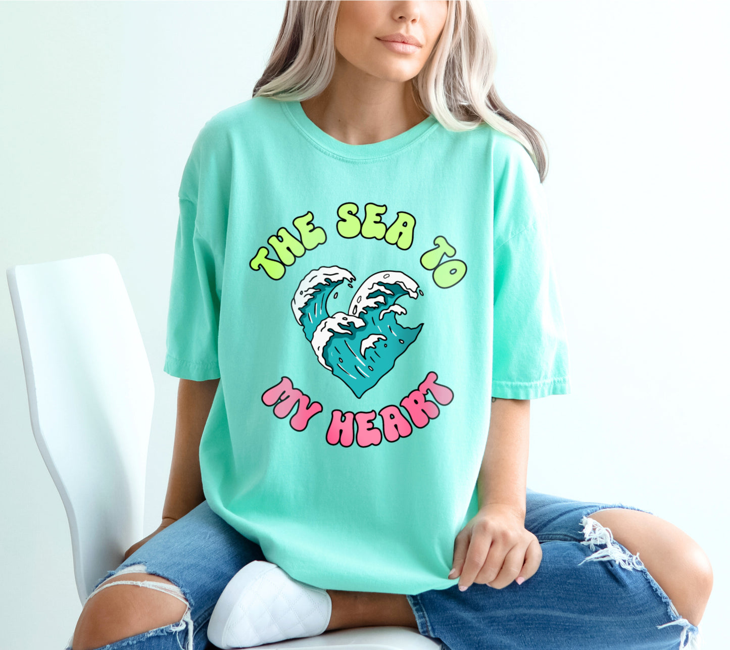 The Sea To My Heart Beach Waves Shirt, Beach Surfing Shirt