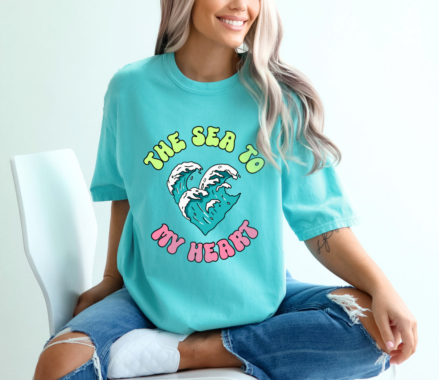 The Sea To My Heart Beach Waves Shirt, Beach Surfing Shirt