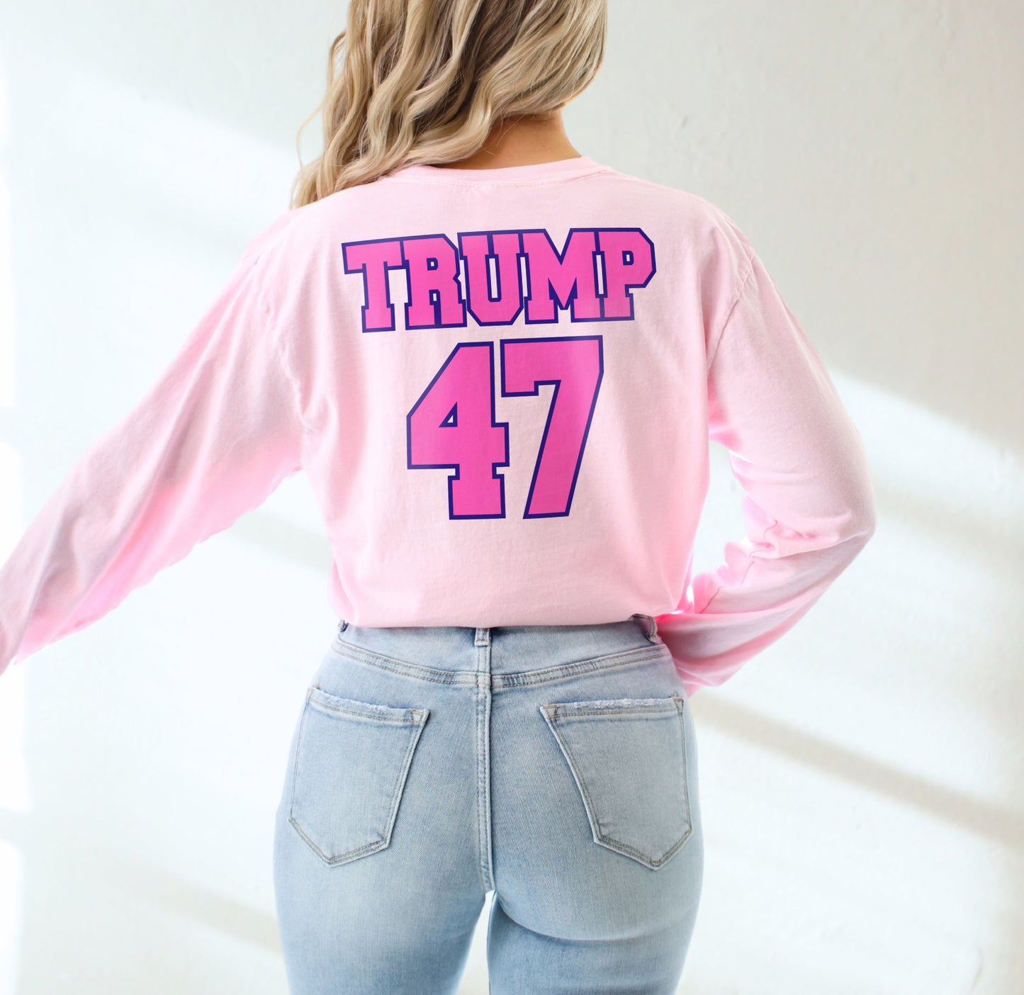 Trump 47 Jersey Style Donald Trump 2024 Republican Long Sleeve Shirt