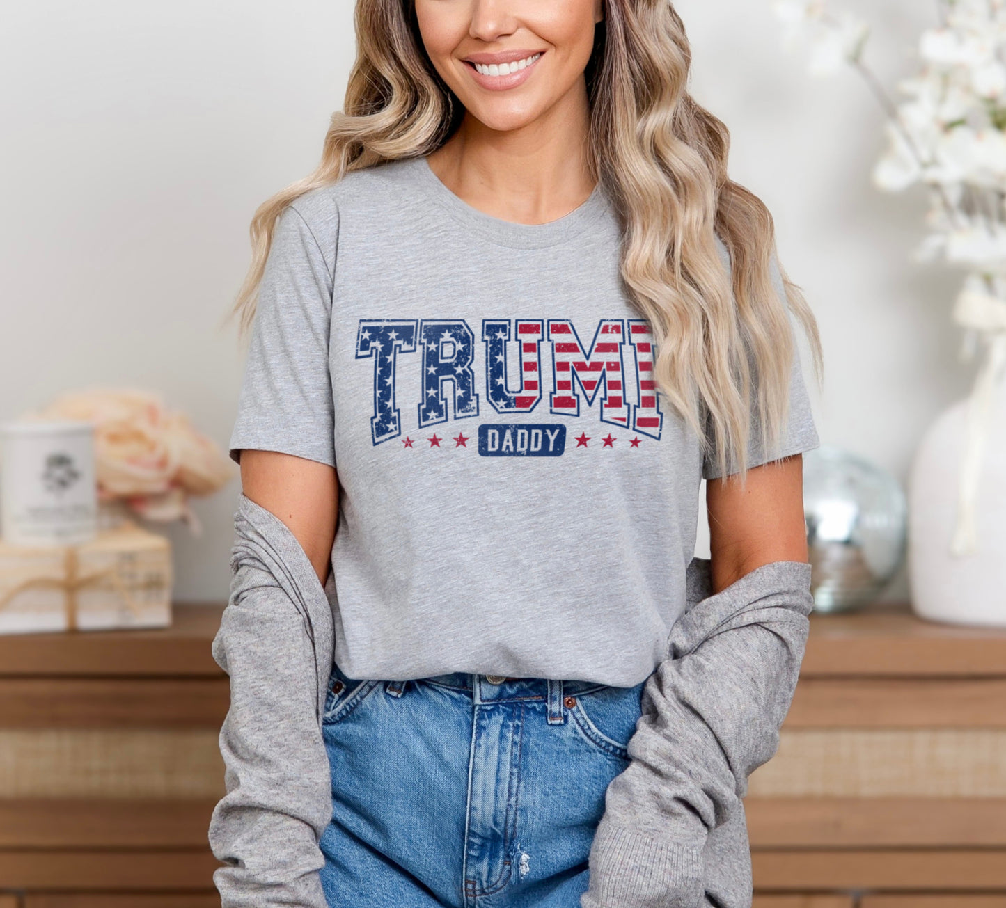 Trump Daddy USA American Flag Republican Fourth of July Shirt