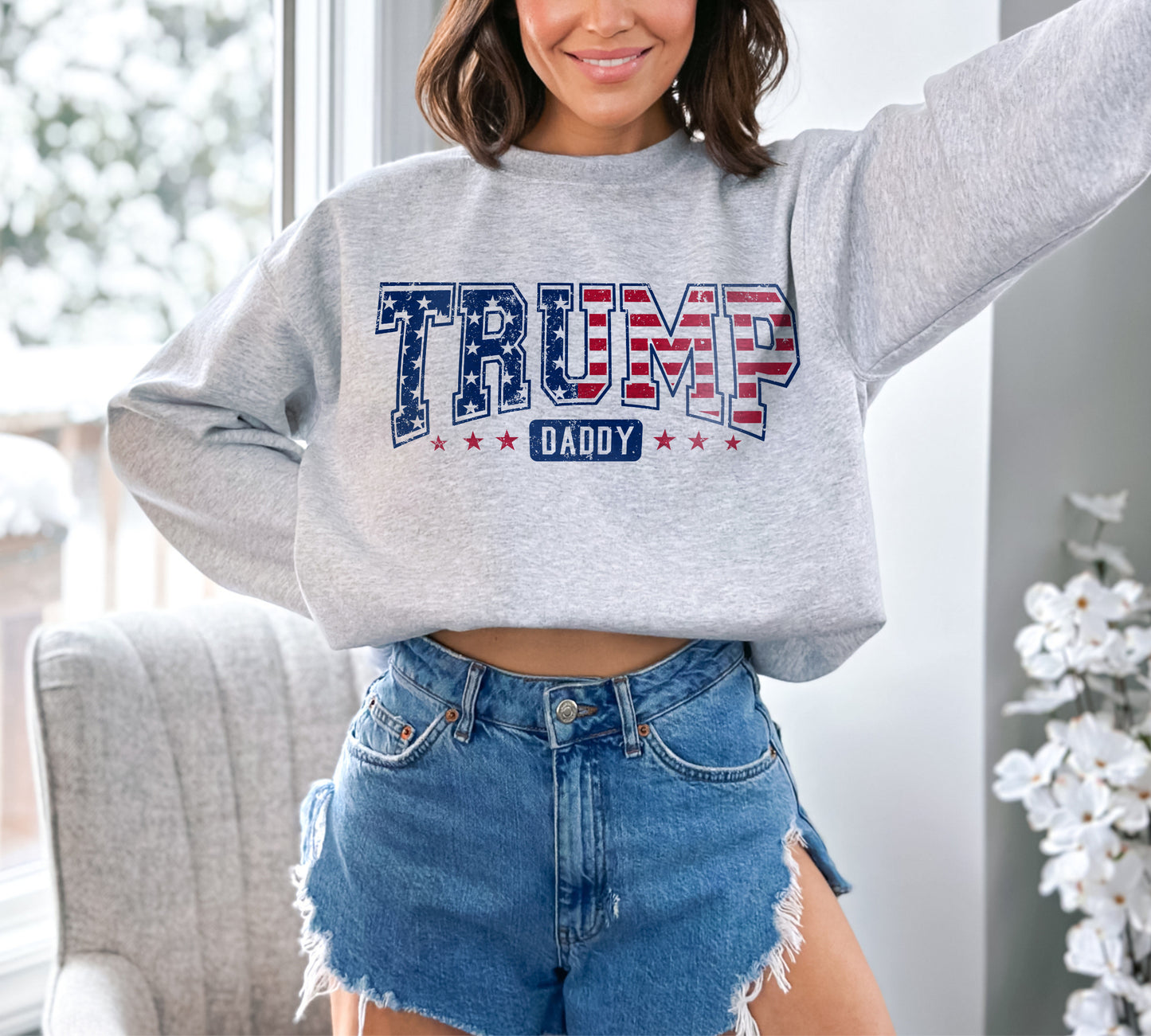 Trump Daddy 2024 USA American Flag Republican Sweatshirt