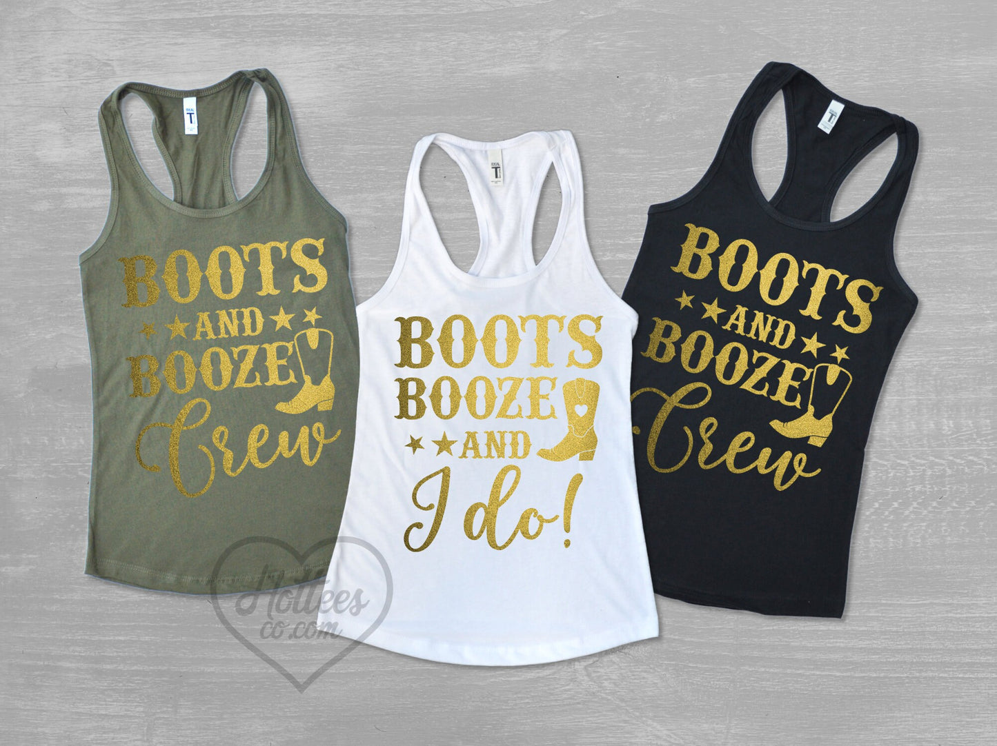 Boots Booze and I Do Bride Country Bachelorette Party Tank Tops