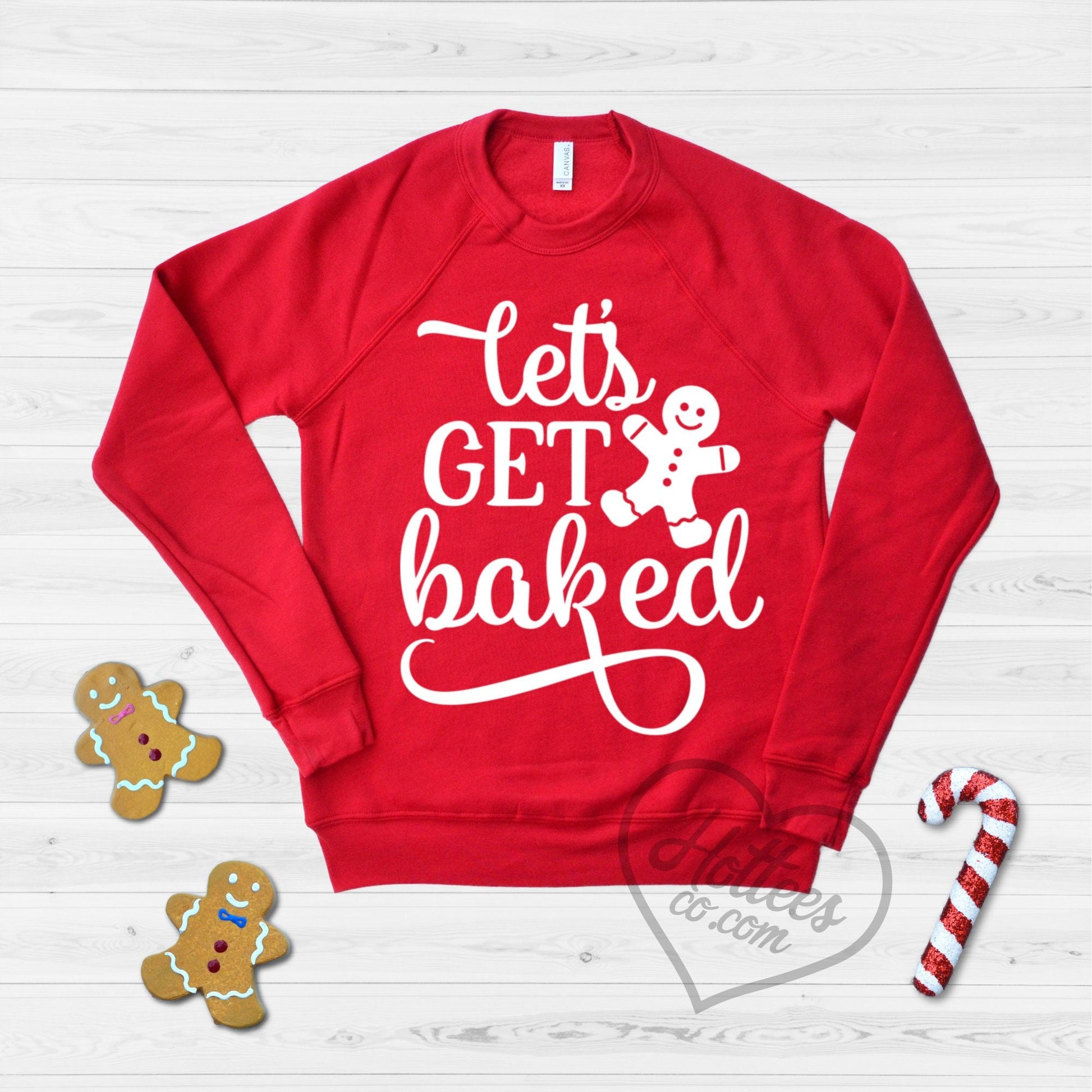 let's get baked weed christmas sweatshirt