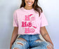 Ho Ho Ho Shirt Pink Happy Face Retro Christmas Shirt