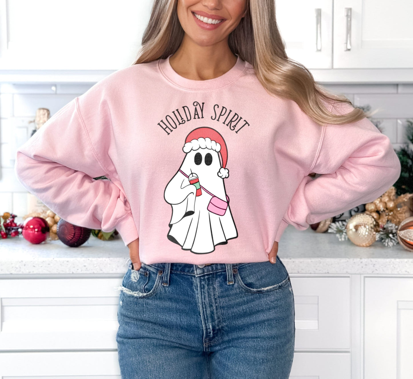 Holiday Spirit Funny Christmas Ghost Sweatshirt